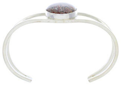 Leopard Skin Genuine Sterling Silver Navajo Cuff Bracelet BW77046